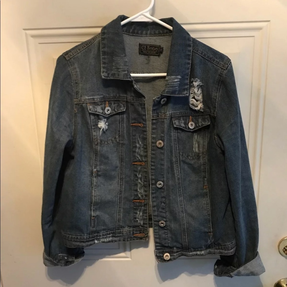 Ci Sono Dark Wash Jean Jacket. Size LG